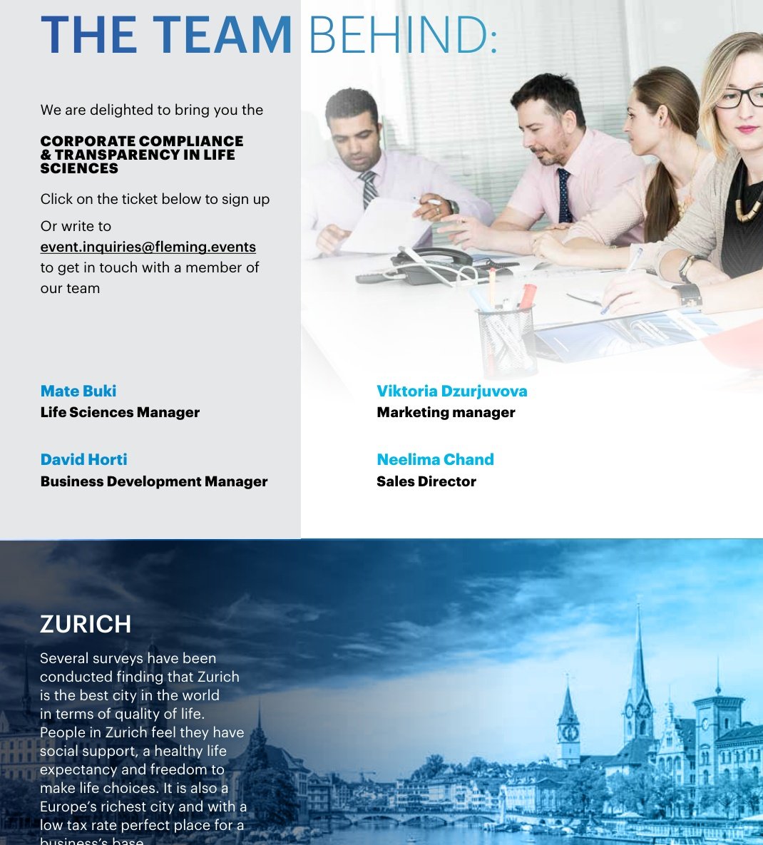 The Organizing Team and Zurich Conference Venue