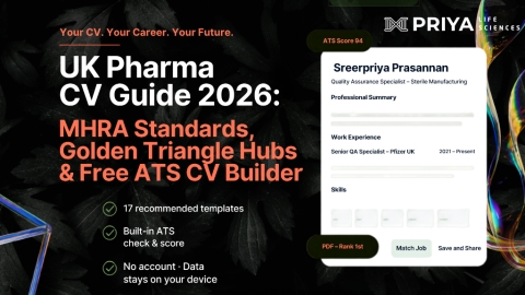 UK Pharma CV Guide 2026: MHRA Standards, Golden Triangle Hubs & Free ATS CV Builder